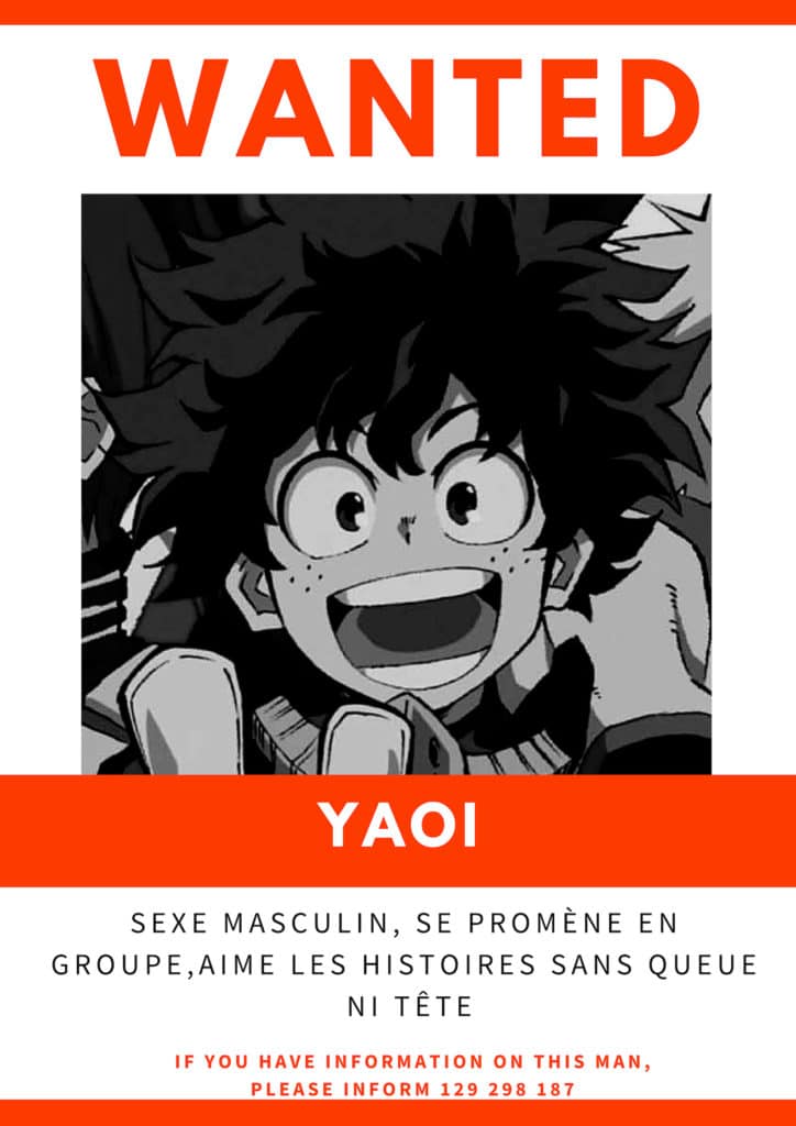 Un avis de recherche pour retrouver le Yaoi perdu.